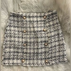 Tweed plaid skirt